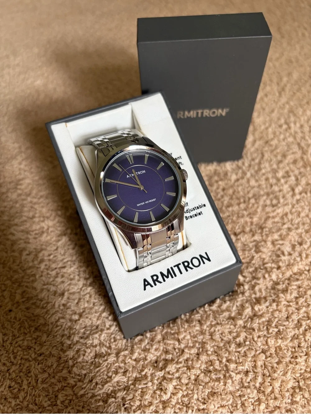 Mens Armitron Blue Dial Dress Metal Watch